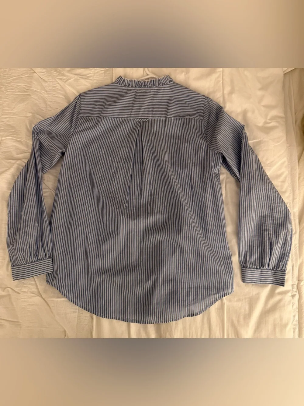 J. Crew Womens light Blue and White Tuxedo Pinstripe Button-Front Shirt Size S